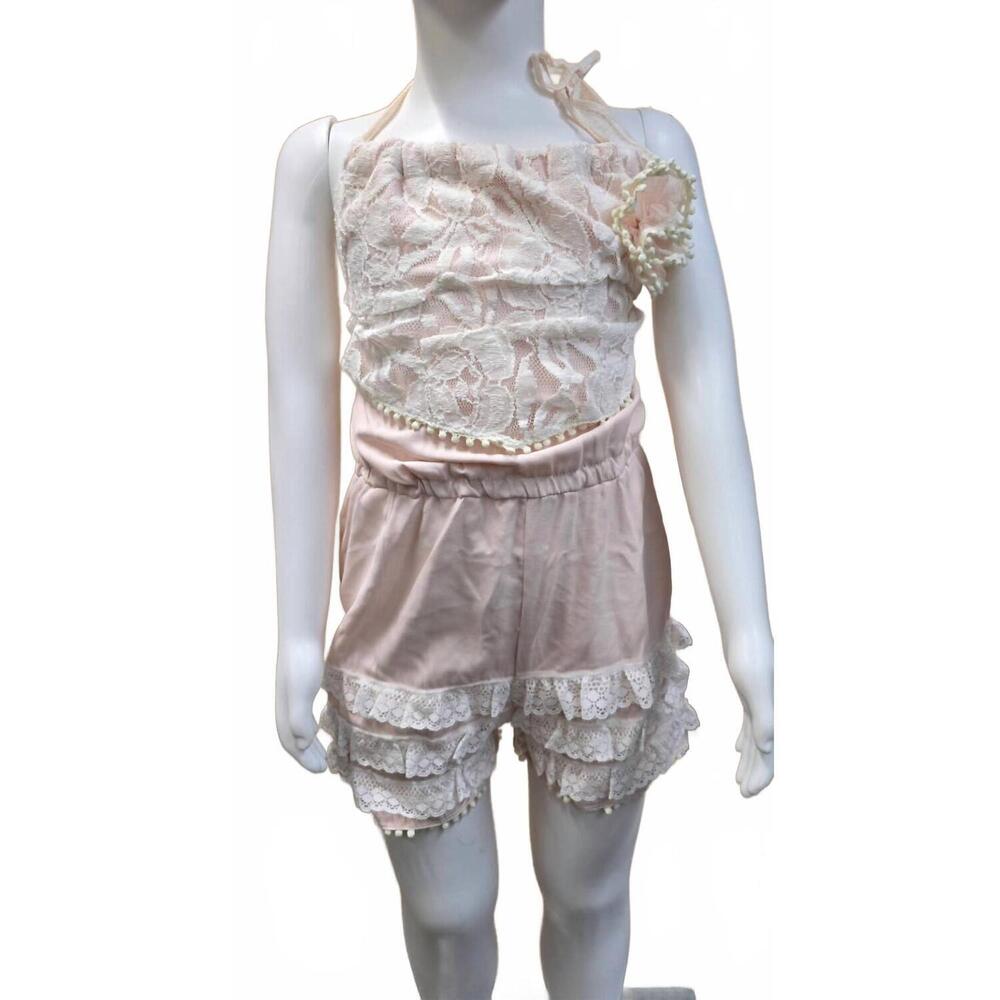 NEW DOLLCAKE girls' oh dear romper in pink